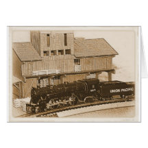 Old Fashioned Model Train Photo Card