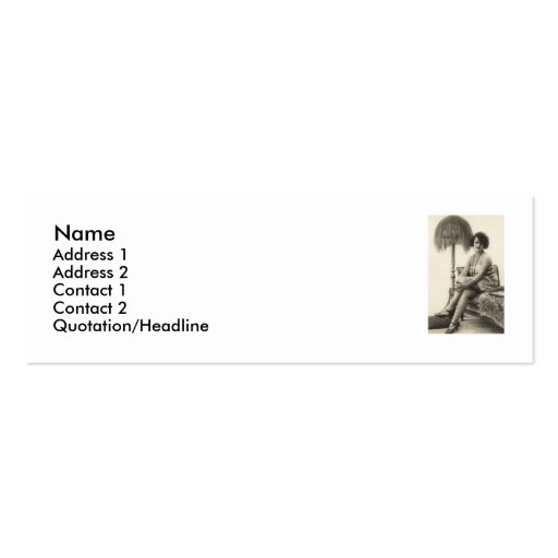OLD FASHIONED PIN UP GAL CALLING CARD BUSINESS CARD TEMPLATE (front side)