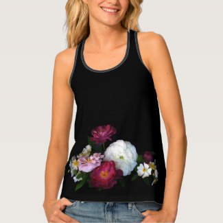 Old Fashioned Rose Garden Flowers Tank Top