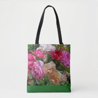 Old Fashioned Rose Garden Flowers Tote Bag
