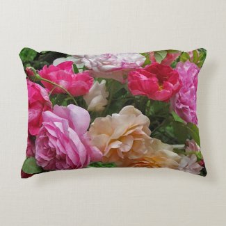 Old Fashioned Roses Accent Pillow