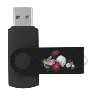 Old Fashioned Roses Swivel USB 2.0 Flash Drive