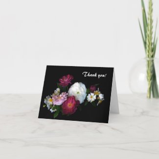 Old fashioned Roses Thank You card