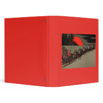 Old Fashioned Santa and Reindeer Sleigh 3 Ring Binder