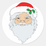 Old Fashioned Santa Claus Face Round Sticker
