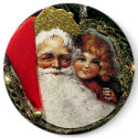 Old Fashioned Santa Claus Pin button