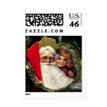 Old fashioned Santa Claus - Small size Postage Stamps