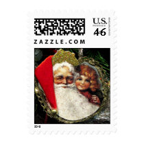 Old fashioned Santa Claus - Small size Postage Stamps