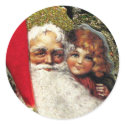 Old fashioned Santa Claus stickers sticker