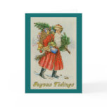Old Fashioned Santa with Pack Christmas Card Old Fashioned Santa with Pack Christmas Card