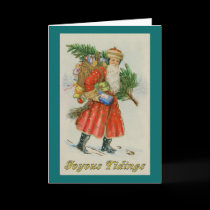Old Fashioned Santa with Pack Christmas Card