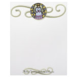 Old Fashioned Stained Glass look Christmas Angel Custom Letterhead
