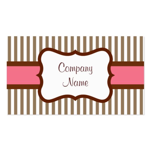 Old Fashioned Striped Business Card (front side)