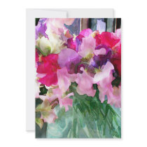 Old Fashioned Sweetpeas in a Jar Custom Announcements