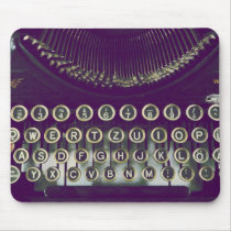 typewriter, vintage, old fashioned, retro, funny, geek, keyboard, nostalgia, 50s, 60s, old school, classic, fantasy, old, unique, mousepad, Musemåtte med brugerdefineret grafisk design