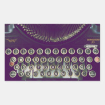 typewriter, vintage, old fashioned, retro, funny, geek, keyboard, nostalgia, 50s, 60s, old school, classic, fantasy, old, unique, sticker, Klistermærke med brugerdefineret grafisk design