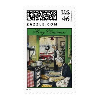 Old Fashioned Vintage Home Christmas Stamp
