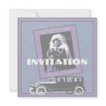 Old Fashioned Vintage Invitation in Blue Violet