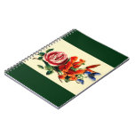 Old Fashioned Vintage Red Lily Floral Bouquet Trio Notebook