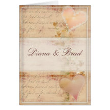 Old fashioned vintage wedding design cards