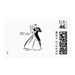 Old Fashioned Wedding Couple dancing postage