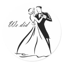 Old Fashioned Wedding Couple dancing stickers