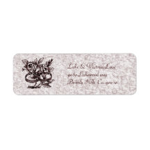 Old Fashioned Wedding Rings Around Roses Custom Return Address Labels