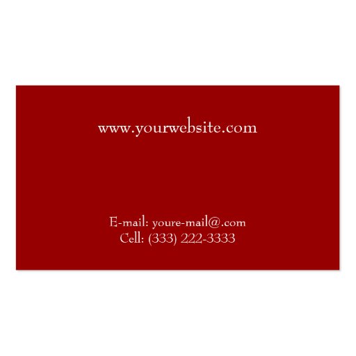 Old Fashioned Writing Business Card (back side)