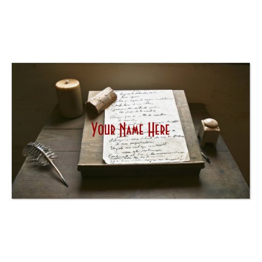 Old Fashioned Writing Business Card (front side)