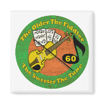 Old Fiddler 60th Birthday Gifts Fridge Magnet