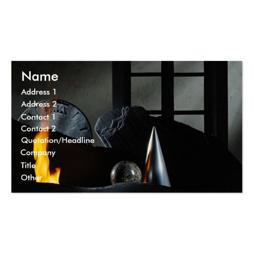 Old flame burning background business card template (front side)