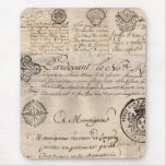Old French Document Collage Mousepad