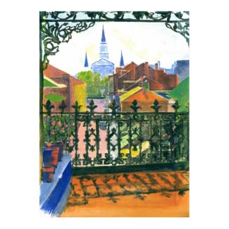 Old French Quarter Balcony New Orleans print