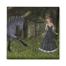 'Old Friends' ~ An Elf & Black Horse Series magnets