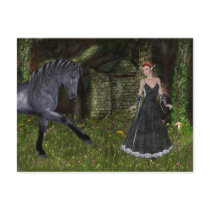 'Old Friends' ~ An Elf & Black Horse Series postcards