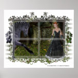 'Old Friends' D2 - Elf & Black Horse Poster/Print