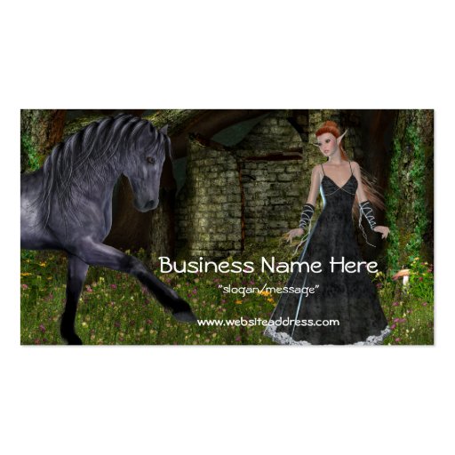 'Old Friends' - Elf & Black Horse Business Cards (front side)