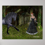 'Old Friends' - Elf & Black Horse Print/Poster