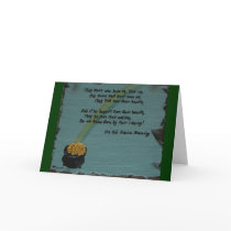 Old Gaelic Blessing with Pot of Gold Note Card