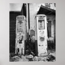 Old Gas Pumps Print