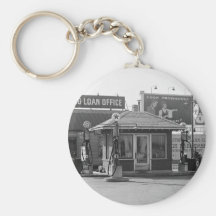 Old Gas Station, 1920s Keychain