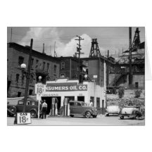 Old Gas Station, 1930s Cards