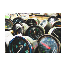 Old gauges stretched canvas prints