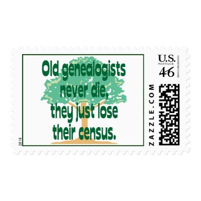 Old Genealogists Never Die Postage Stamp