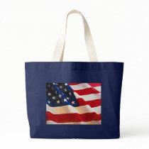 Old Glory American Flag Ripples Canvas Bag