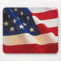 Old Glory American Flag Ripples Mousepad