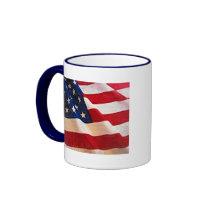 Old Glory American Flag Ripples Coffee Mugs