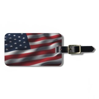 Old Glory American Flag Waves Tags For Luggage