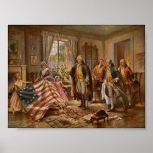 Old Glory Flag Vintage Poster