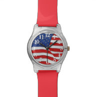 Old Glory Patriotic US Flag, United States Wristwatches